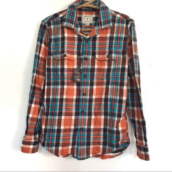 American Eagle Outfitters Other - American Eagle men’s blue and orange heavy flannel